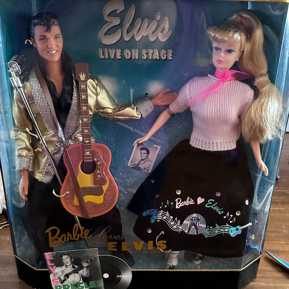 Barbie Loves Elvis Doll Set with Pink and Black Outfit